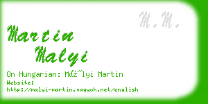 martin malyi business card